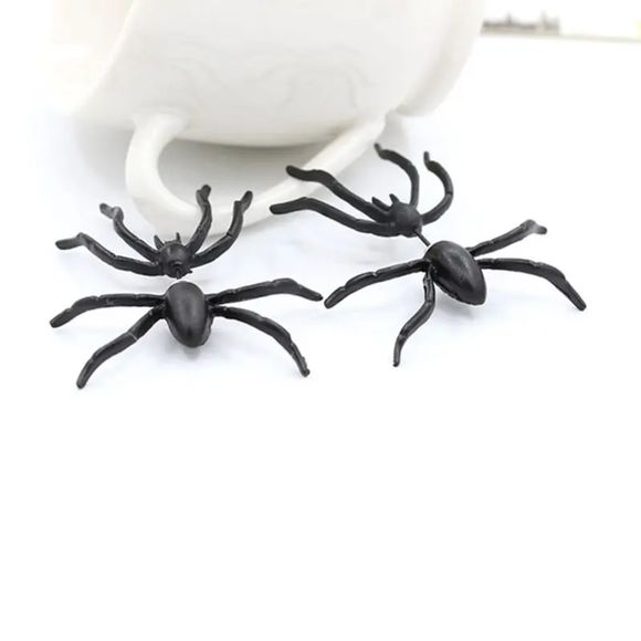 Spider Stud Earrings, Girls 3D Creepy Black Spider Ear Stud Earrings - Picture 1 of 5